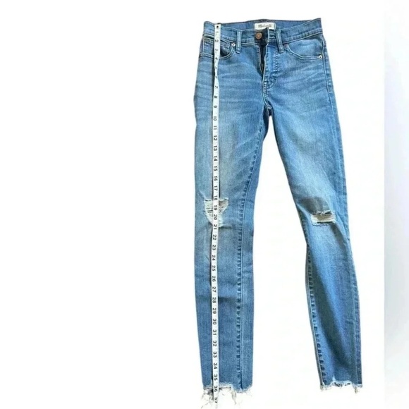 Madewell Jeans 9” High Rise Skinny Size 24 with Distressing - Picture 9 of 12